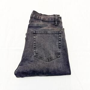 Frame Le High Straight Long Blackfinn Wash Denim Jeans Zip Fly Size 28